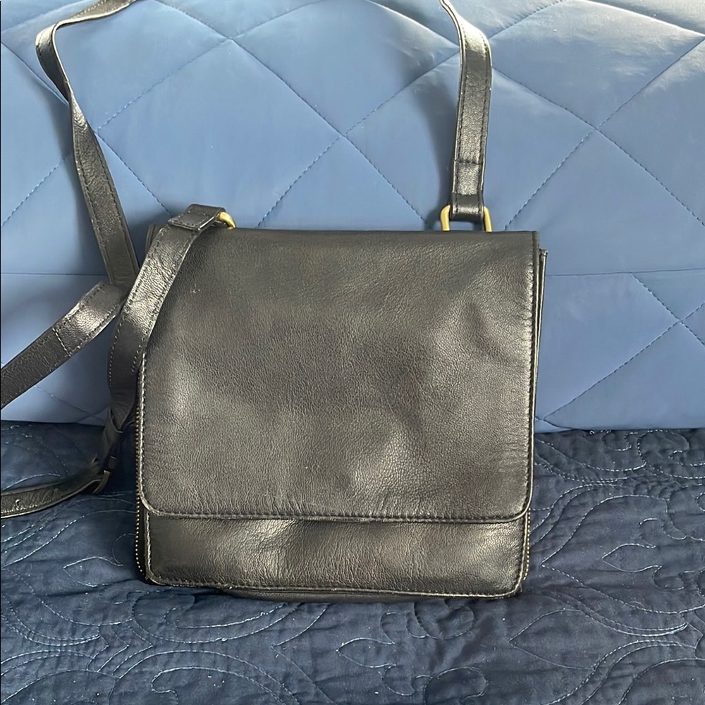Black Leather Crossbody Bag